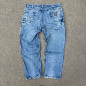 Carhartt B171-DST Carpenter Jeans Mens 40x30 Relaxed Fit Work Worn In Grunge